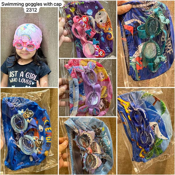 Kids Swimming Cap & Goggles Set 2312 - Wholesale Toys & Return Gifts India