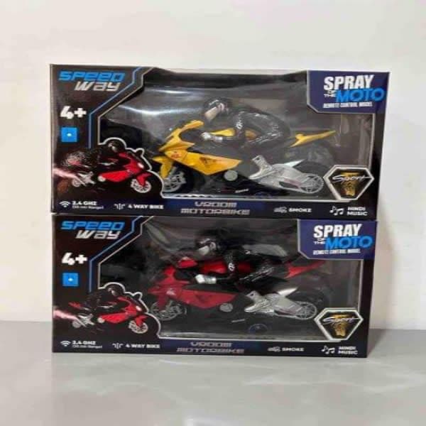 R/C VROOM MOTOR BIKE WITH SPRAY & RECHARGEABLE - Wholesale Toys & Return Gifts India
