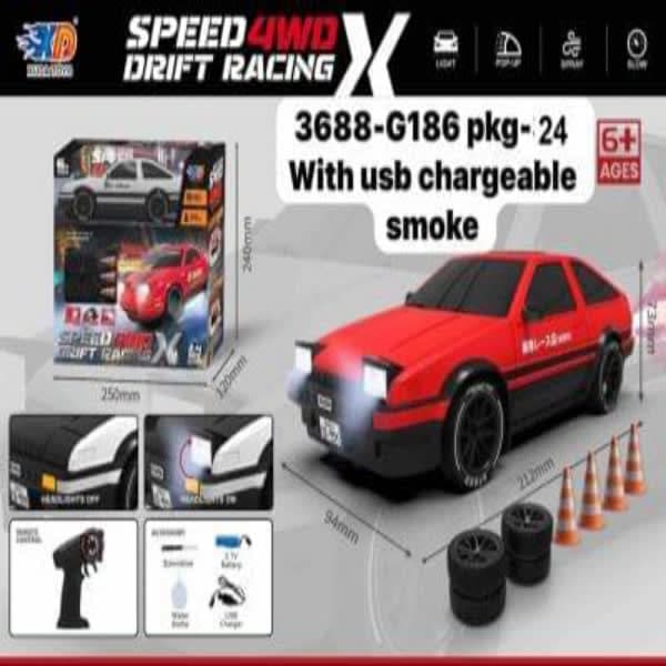 R/C SPEED 4WD MUSTANG DRIFT RACING WITH USB CHARGEABLE SMOKE - Wholesale Toys & Return Gifts India