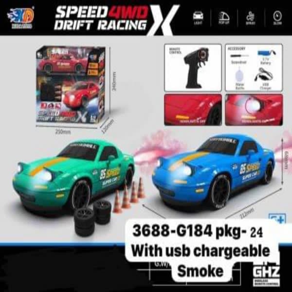 R/C SPEED 4WD DRIFT RACING X WITH USB CHARGEABLE SMOKE - Wholesale Toys & Return Gifts India
