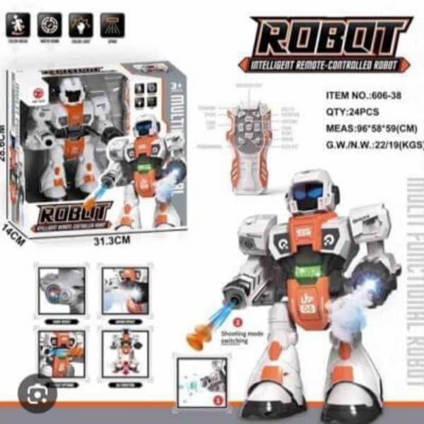 R/C INTELLIGENT REMOTE CONTROL ROBOT WITH SMOKE & BULLET RECHARGEABLE - Wholesale Toys & Return Gifts India