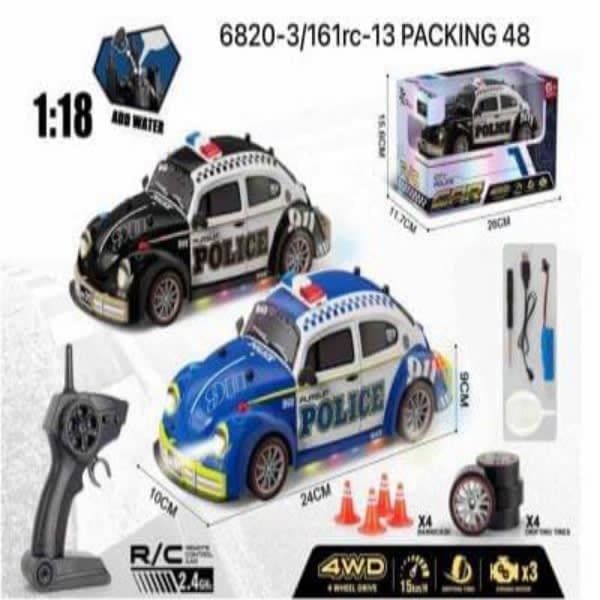R/C DRIFT POLICE CAR HIGH SPEED WITH SMOKE CHARGEABLE ( VIDEO ) - Wholesale Toys & Return Gifts India