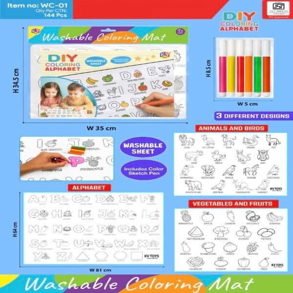Reusable colouring mat learning mat - Wholesale Toys & Return Gifts India
