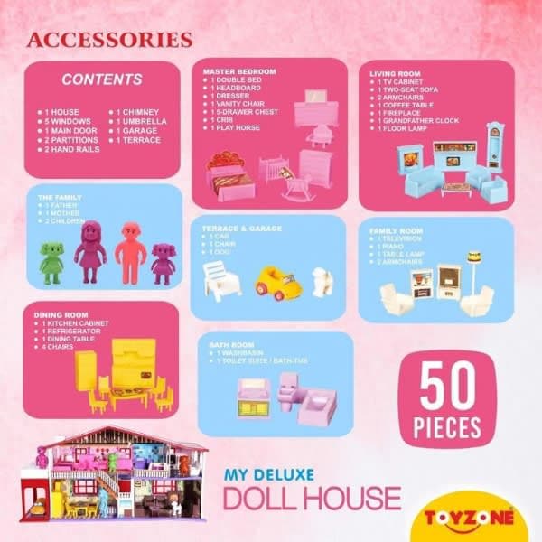 44130 Toy Zone My Doll House (50pcs) thumbnail