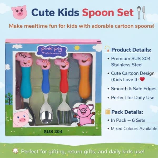Peppa steel spoon  - Wholesale Toys & Return Gifts India
