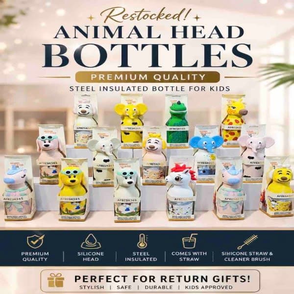 Afreash365 animal bottle   - Wholesale Toys & Return Gifts India