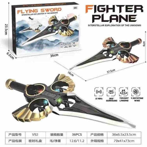R/C FLYING SWORD FIGHTER PLANE FLIP FUNCTION & RECHARGEABLE - Wholesale Toys & Return Gifts India